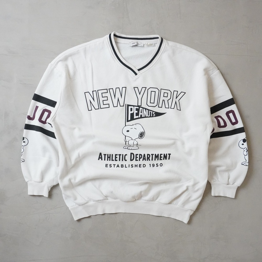 LCW Casual Peanuts Snoopy New York Athletic Dept Sweatshirt Mens Small White